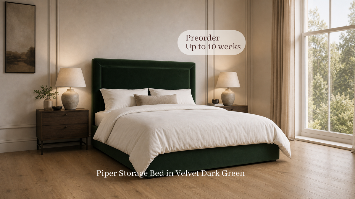Piper 5'0 King Storage Velvet Dark Green Quick Ship