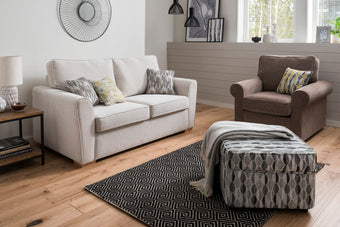 The Jessica Sofa Bed featuring sleek design and plush upholstery, effortlessly converting from sofa to bed