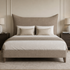 Snorer Pillow Back King 5’0 Sprung Platform Bed in Aston Latte in Stock Quick Ship