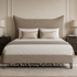 Snorer Pillow Back King 5’0 Sprung Platform Bed in Aston Latte in Stock Quick Ship