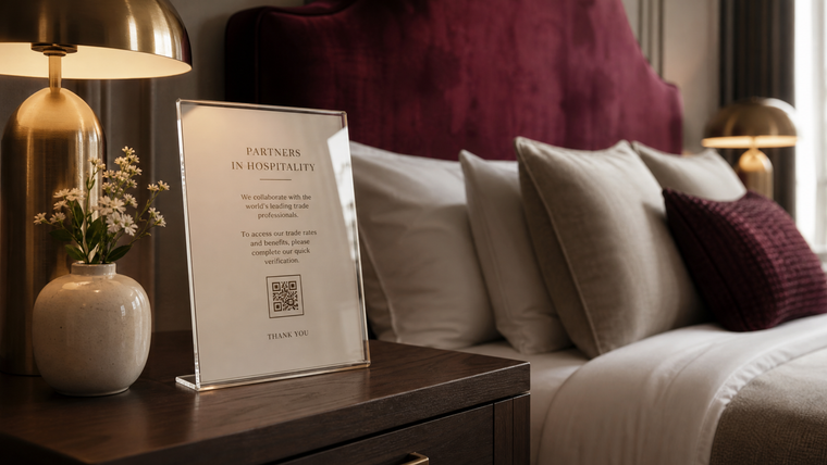 A quiet invitation, by the bed.