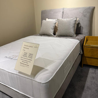 Clearance Double Cushion Double Size Bed Frame 4’6 Oslo Silver