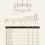Emma sofa bed dimensions diagram