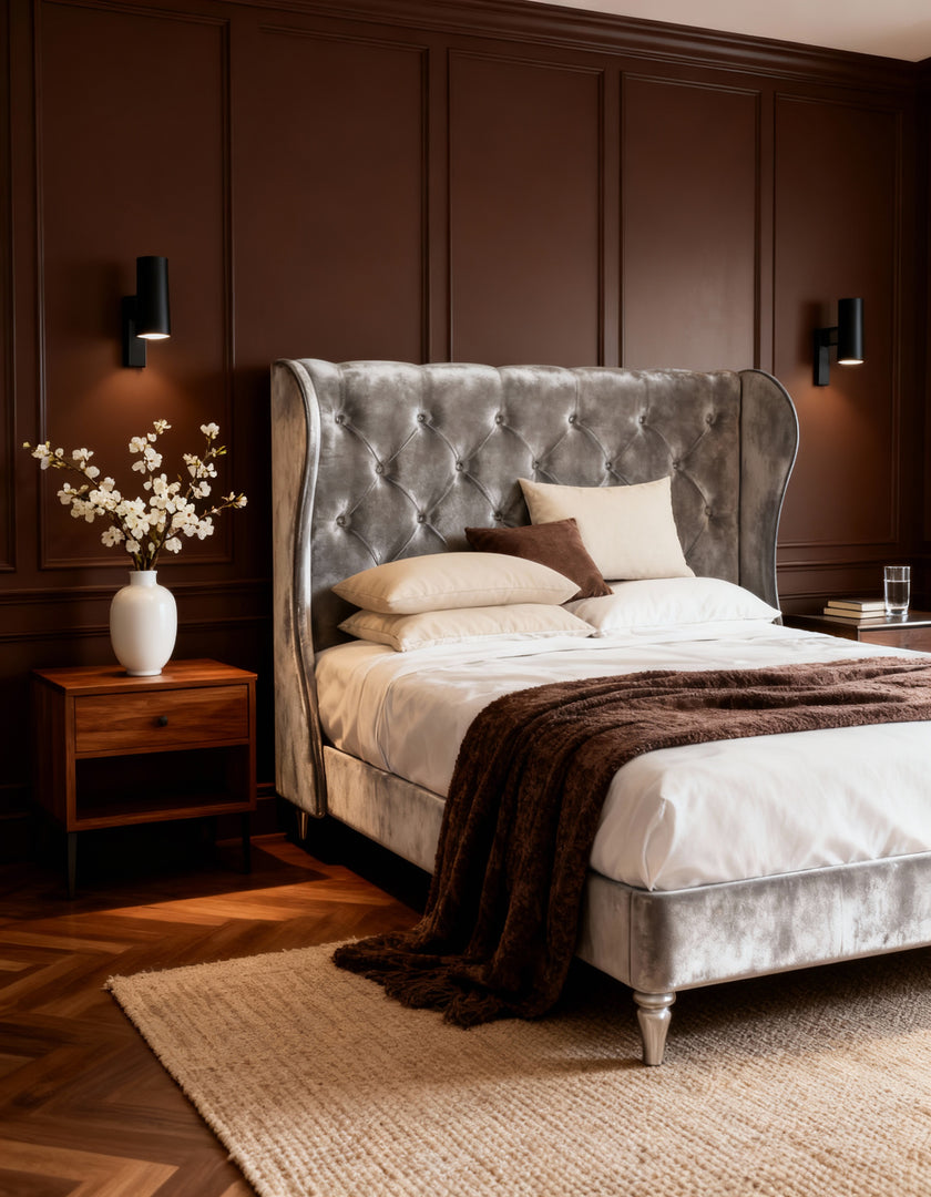 Bedlington Bed with Deep Button Design