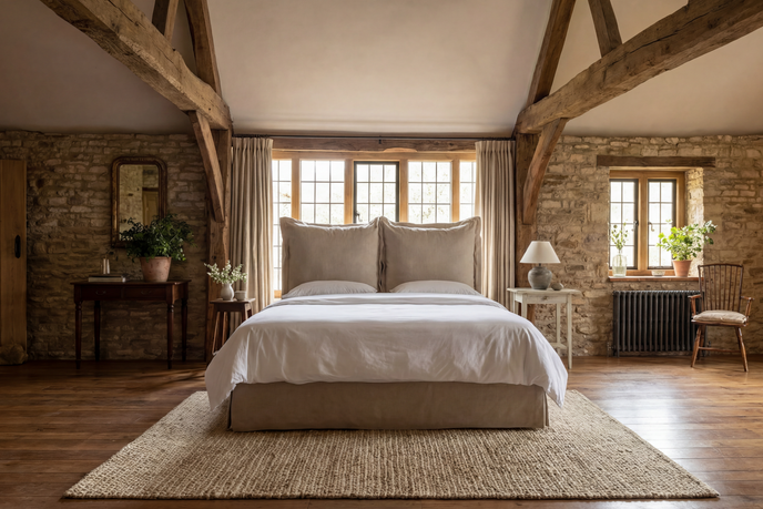 Madison bed in natural linen, replacement cover