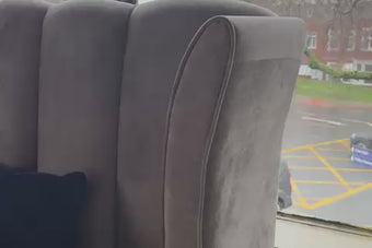 Clearance 5'0 Aria King Size Marble Silver Ottoman