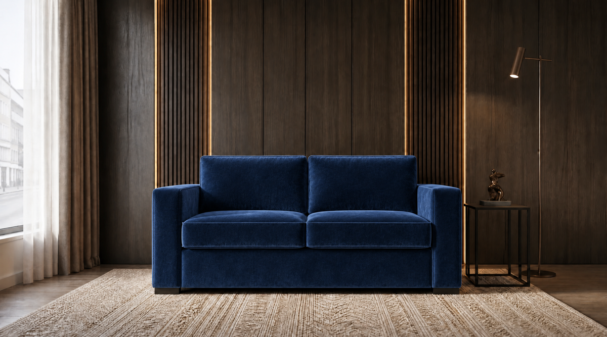Emma Large 2 Seater sofa bed in Velvet Navy