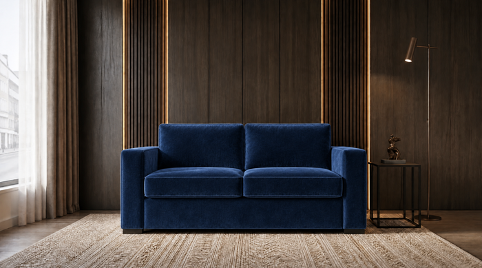 Emma Large 2 Seater sofa bed in Velvet Navy
