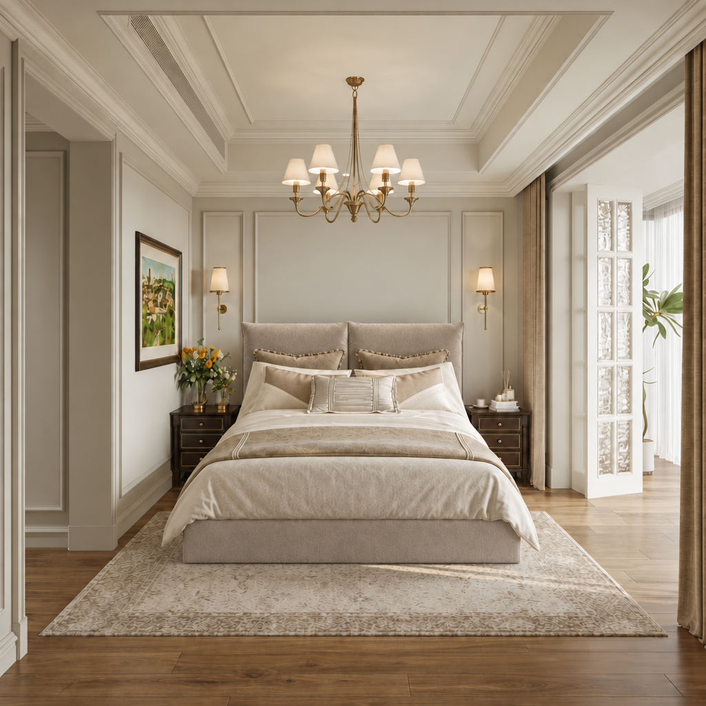 Double Cushion Double adjustable bed in Brugge Silver, base flush to the floor
