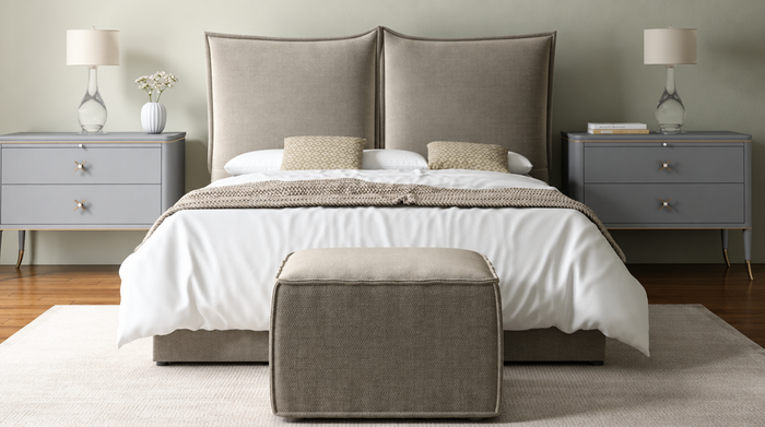 Oxy 4'6 Double manual storage bed in Aston Silver