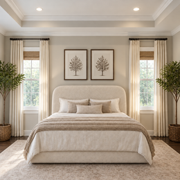 Ascot King 5'0 manual storage ottoman bed in Teddy Boucle Cream, flush to the floor with no legs, by The Sleep Co