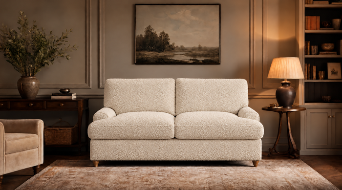 Milly Large 2 Seater sofa bed in Bouclé Cream