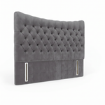 Cushion Top tufted upholstered headboard in grey velvet