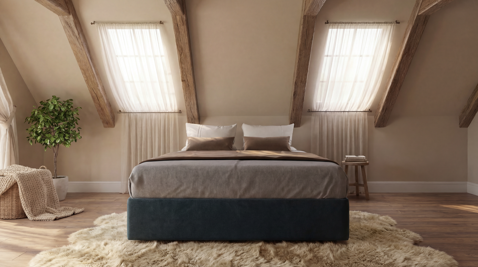 Dartmouth low rider upholstered bed frame by The Sleep Co