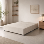Deep upholstered divan base, side view