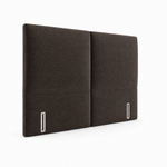 Double Cushion upholstered headboard in brown fabric