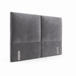 Double Cushion upholstered headboard in grey velvet
