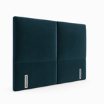 Double Cushion upholstered headboard in teal fabric