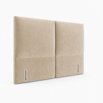 Double Cushion upholstered headboard in Velvet Natural Sand