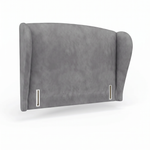 Durham upholstered headboard in grey velvet