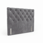 Foxy upholstered headboard in grey velvet