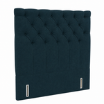 Foxy upholstered headboard in teal fabric