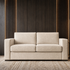 Emma 2 seater 140cm sofa bed upholstered in cream weave