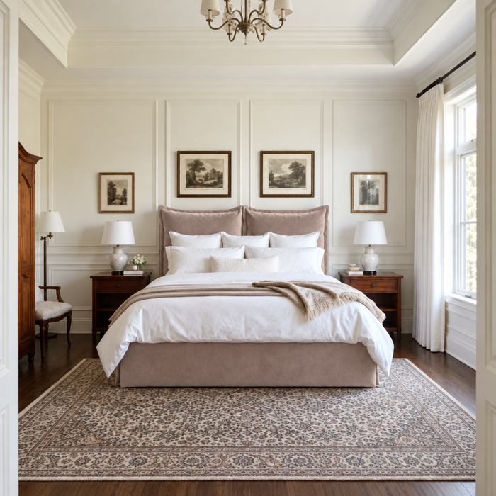 Madison Super King bed frame in Velvet Mika